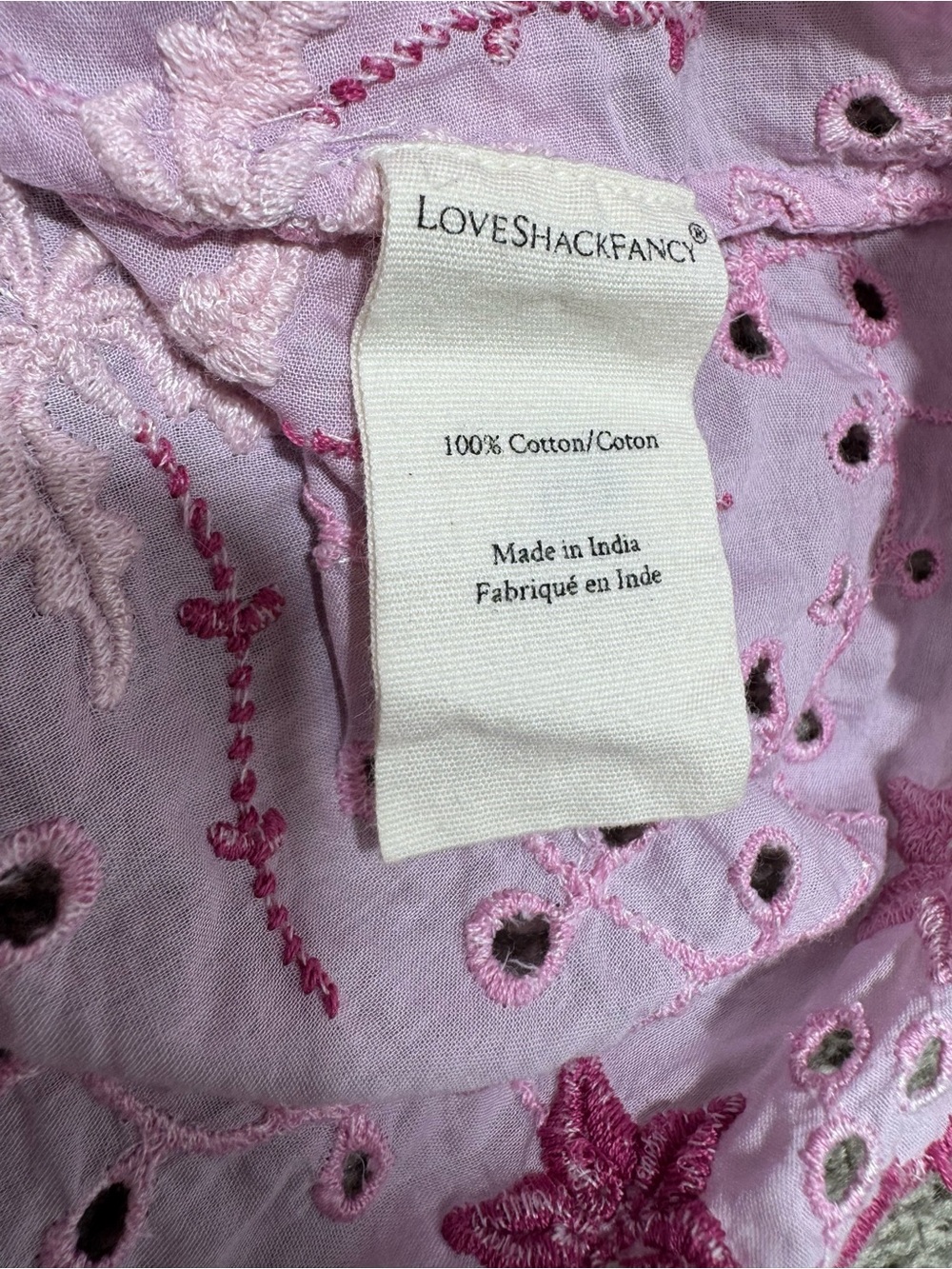 LoveShackFancy Kassie Embroidered Peasant Blouse Top Women’s Small Long Sleeve - Picture 12 of 12